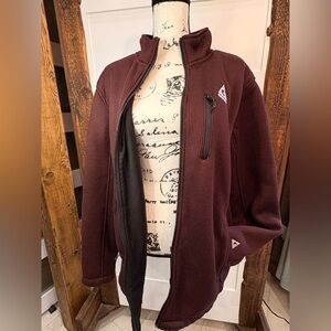 Gerry Weber Women's Jacket Burgundy Zip-Up Pockets XL Fabric Blend